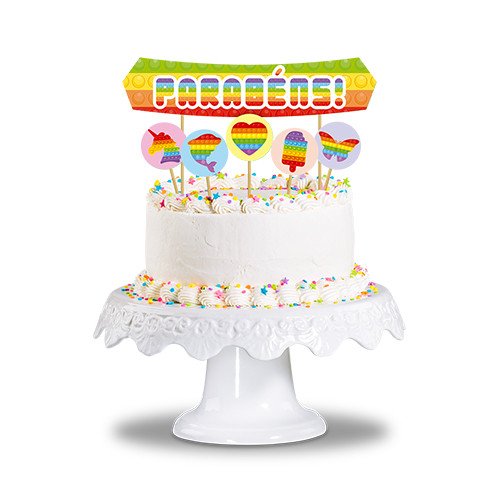 TOPO DE BOLO POP IT C/6UND