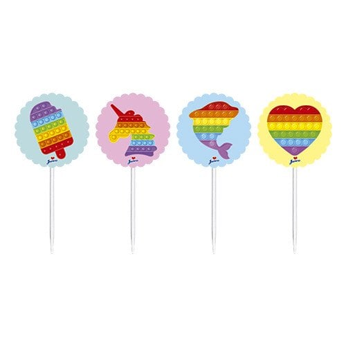 TOPPERS P/DOCES E SALGADOS POP IT C/8UND