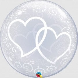 BALAO DECO BUBBLE CORACOES ENTRELACADOS 24¨UND