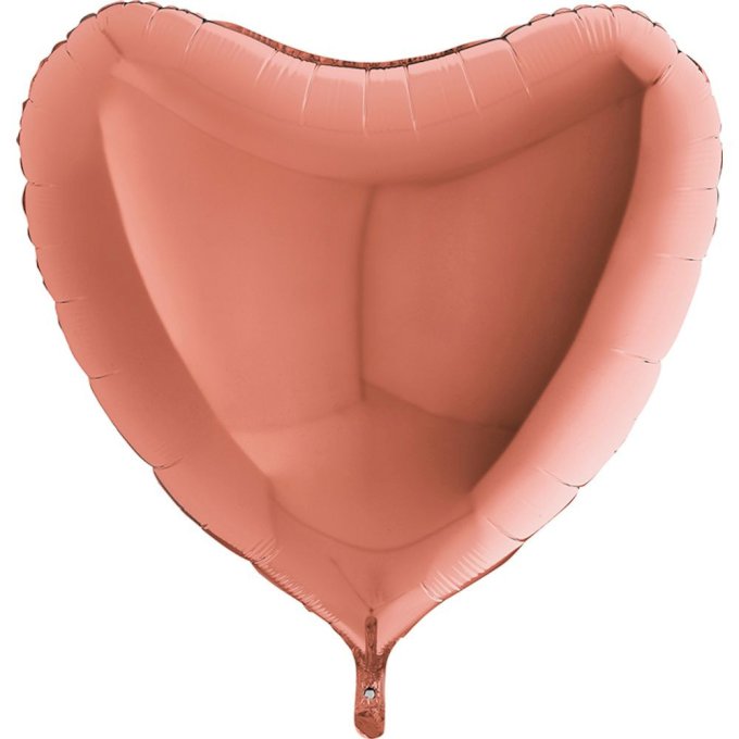 BALAO METALIZADO CORACAO ROSE GOLD 36¨ MAE