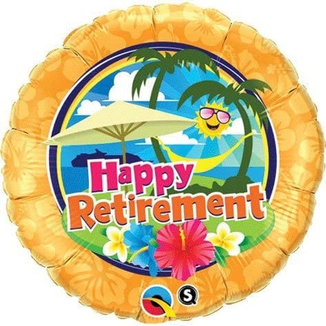 BALAO METALIZADO HAPPY RETIREMENT SUNSHINE 18¨