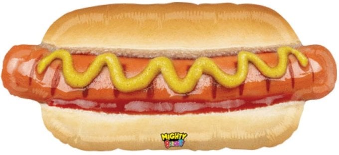 BALAO METALIZADO SUPERSHAPE MIGHT HOTDOG 34¨/86CM UND