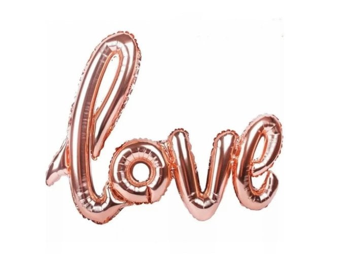 BALAO METALIZADO SUPERSHAPE LOVE ROSE GOLD 108X64CM UND MAE