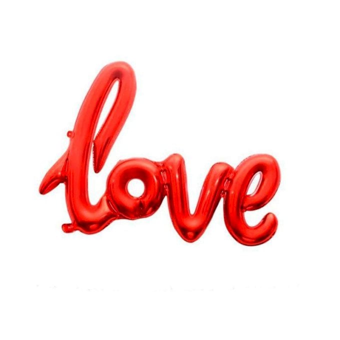 BALABALAO METALIZADO SUPERSHAPE LOVE VERMELHO 108X64CM UND MAE
