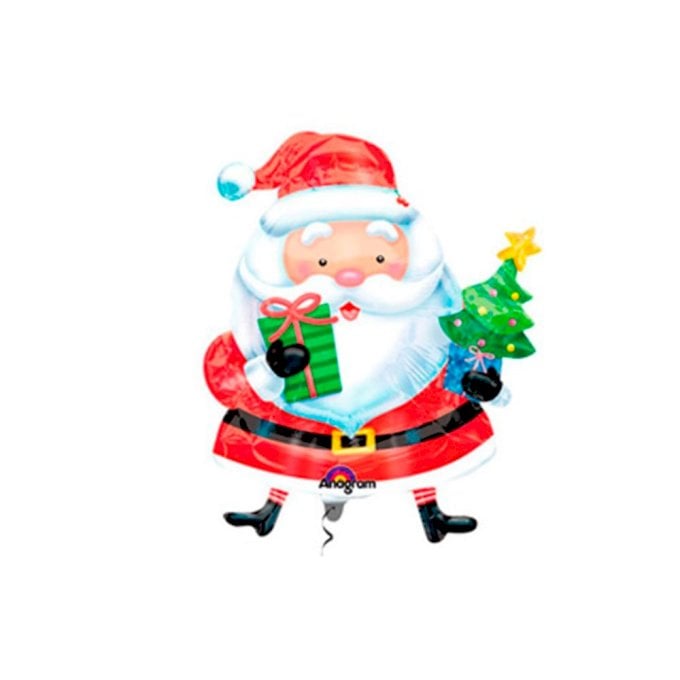 BALAO METALIZADO MINI SHAPE PAPAI NOEL 23CM (NAO FLUTUA)