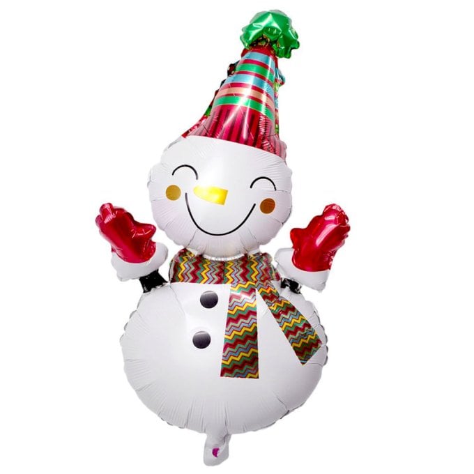 BALAO METALIZADO BONECO DE NEVE 38X21CM  ( NAO FLUTUA)