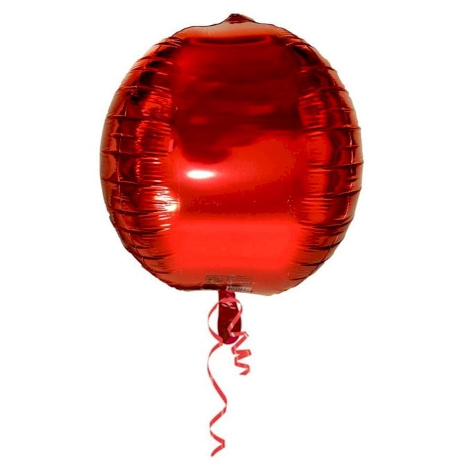 BALAO METALIZADO ESFERA 4D 10,8¨X24,5¨/ 27X62CM UND VERMELHO