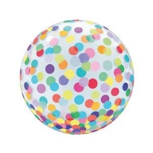 BALAO BUBBLE CONFETE COLORIDO ESTAMPADO 18¨/45CM 