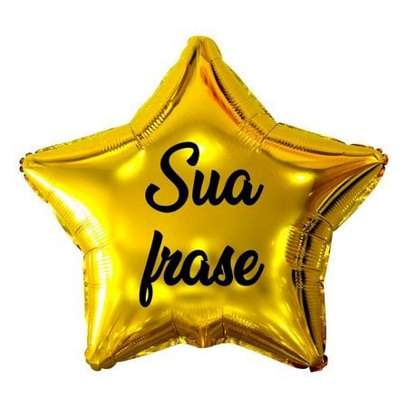 BALAO METALIZADO 18¨ ESTRELA PERSONALIZADO COM SEU NOME OU FRASE DE SUA PREFERENCIA EM UMA LINHA CHEIO COM GAS HELIO