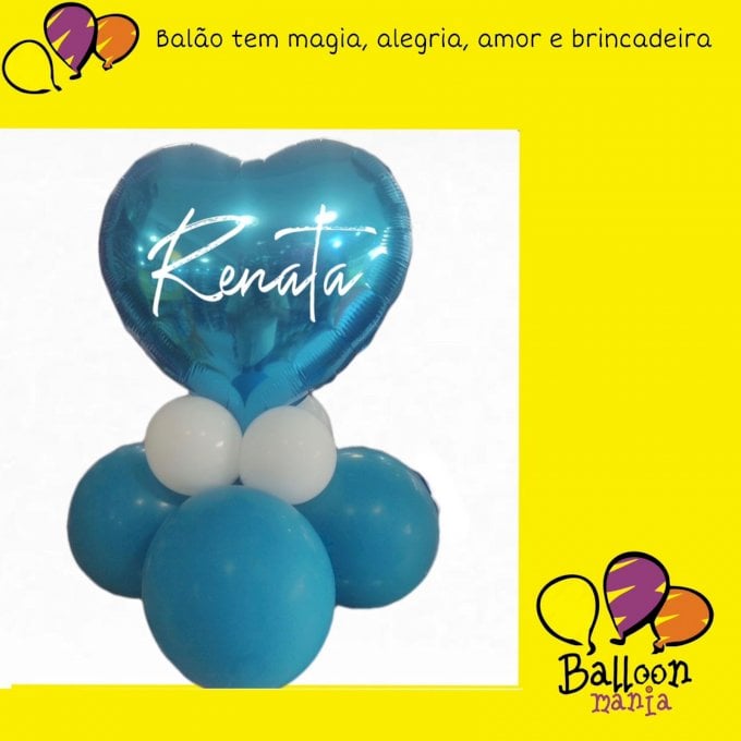 ARRANJO BALOES COM 4 BALOES LISO 5¨4 BALOES LISO 11¨ E BALAO METALIZADO 18¨ COM PERSONALIZACAO SEU NOME OU SUA FRASE EM UMA LINHA MAE
