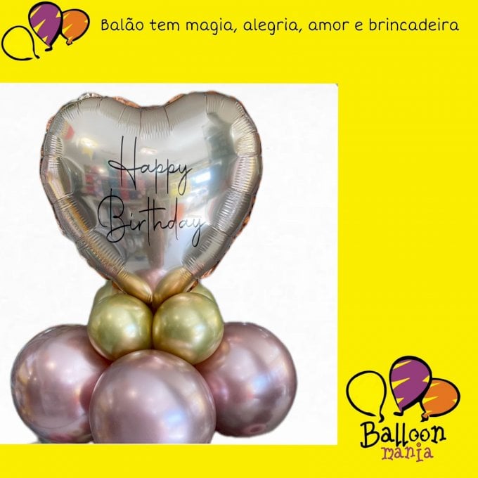 ARRANJO BALOES METALIZADO 8 CHRO,1 PRL , PERSONALIZADO MAE