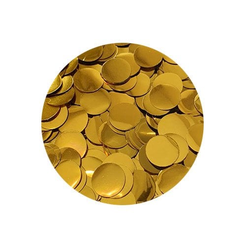 CONFETE METALIZADO PARA BALAO DOURADO 1,0CM 100GRAMAS