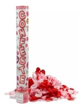 LANCA CONFETES PETALAS DE ROSAS ROSA 30CM