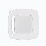 PRATO QUADRADO 15CM C/10 UND CRISTAL