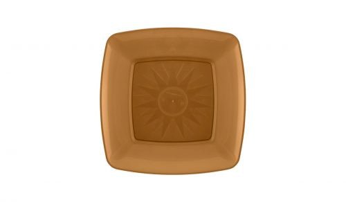 PRATO QUADRADO 15CM C/10 UND DOURADO
