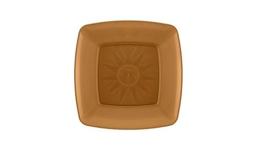 PRATO QUADRADO 15CM C/10 UND DOURADO
