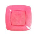 PRATO QUADRADO 15CM C/10 UND VERMELHO
