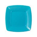 PRATO QUADRADO 15CM C/10 UND AZUL
