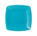 PRATO QUADRADO 15CM C/10 UND AZUL
