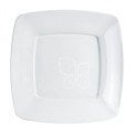 PRATO QUADRADO 21CM C/10 UND BRANCO