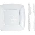 KIT CHURRASCO 10 PRATOS 10 GARFOS E 10 FACAS EXTRA FORTEBRANCO