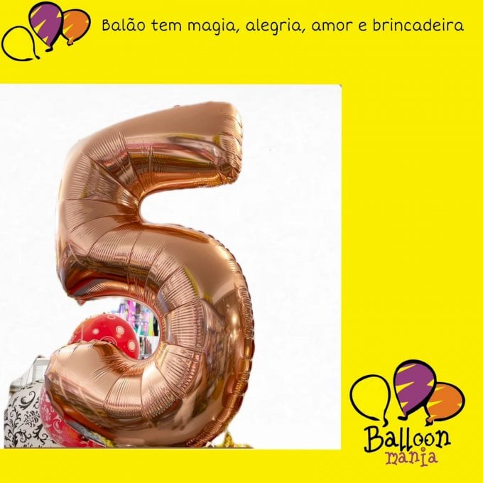 ARRANJO BALOA NUMERO OU LETRA DE 1 METRO COM GAS HELIO 1 UNIDADE