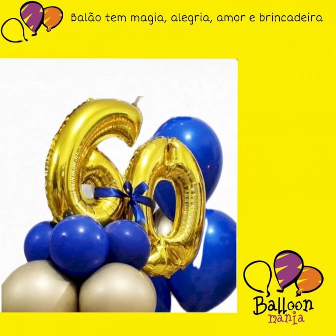 ARRANJO BALOES 2 40CM 2 PRL COM GAS HELIO 9 PRL 