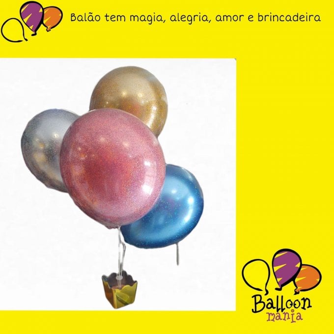 ARRANJO BALOES 4 CHROM GLITTER 4 PRL 4H