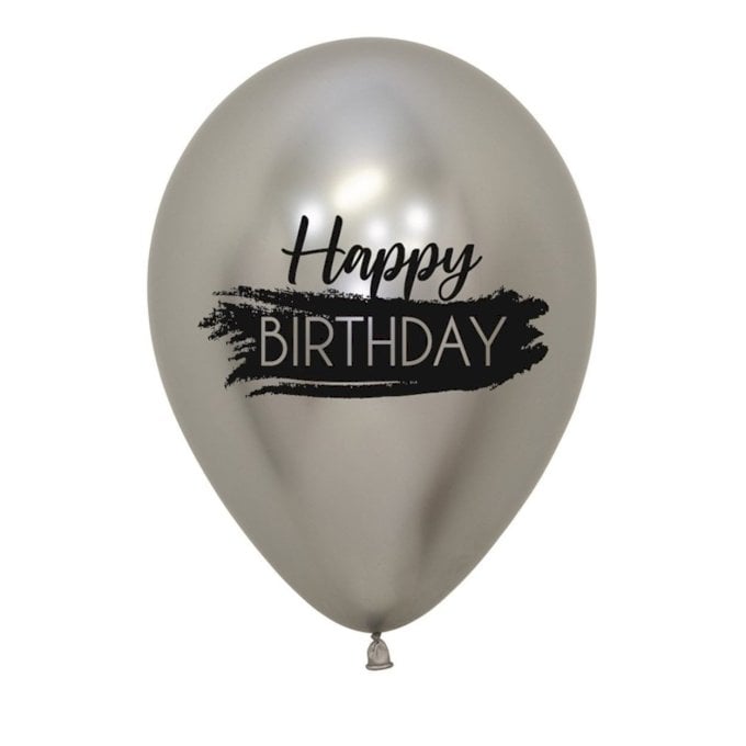 BALAO LATEX 11¨CHROME PRATAHAPPY BIRTHDAY