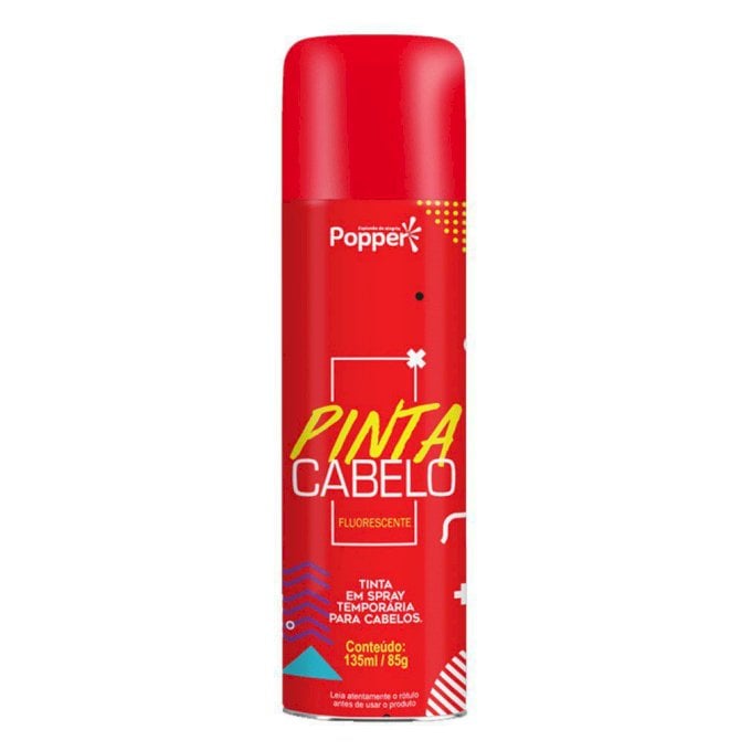 TINTA POPPER CABELO SPRAY 135ML/85G VERMELHO CABELO MALUCO