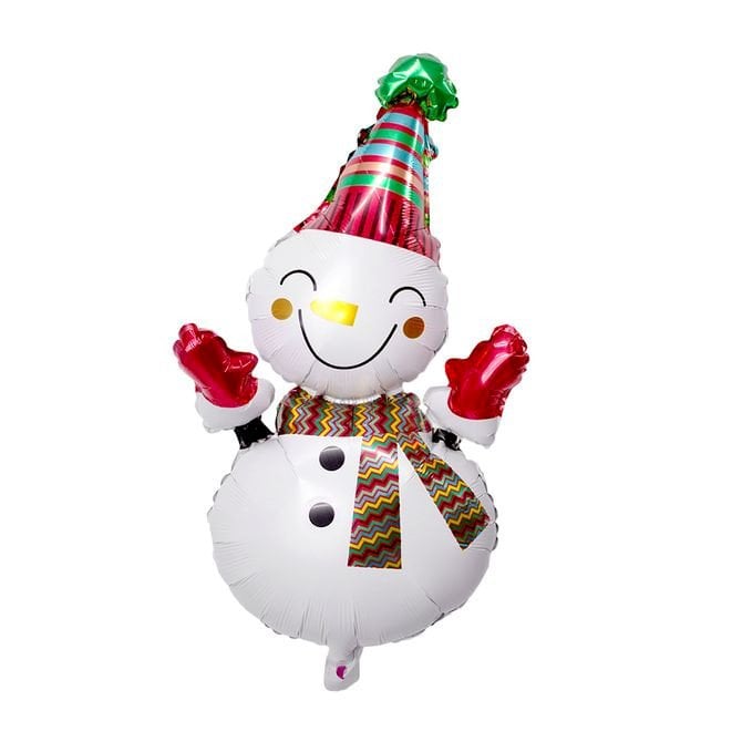 BALAO METALIZADO MINI SNOWMAN 14¨ UND