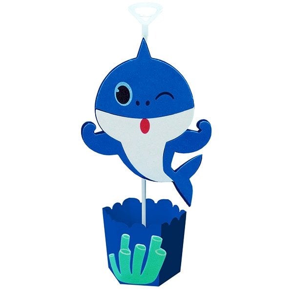 CACHAEPOT C/ HASTE PARA BALAO BABY SHARK AZUL