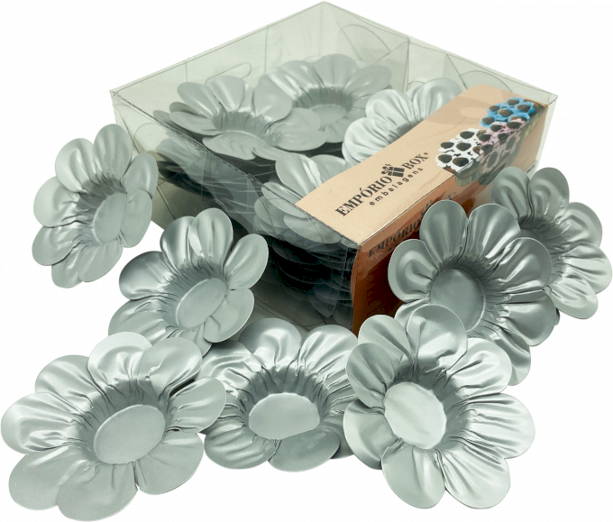PETALA DE PAPEL GLOSS 13X13X5CM C/40UND-PRATA