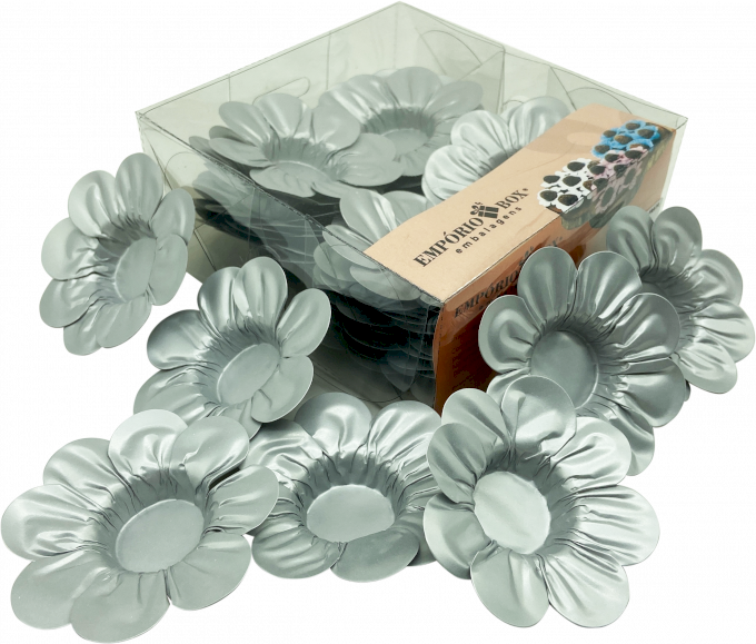 PETALA DE PAPEL GLOSS 13X13X5CM C/40UND-PRATA