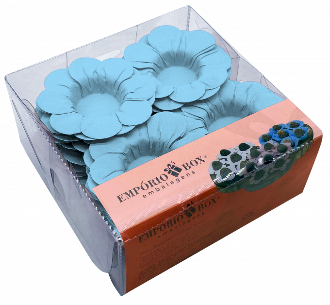 PETALA DE PAPEL 13X13X5CM C/40UND-AZUL BEBE