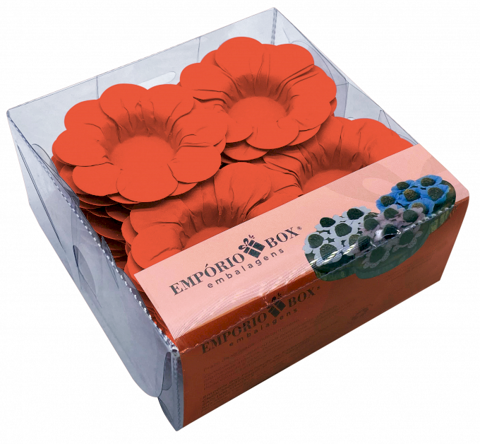 PETALA DE PAPEL 13X13X5CM C/40UND-LARANJA NEON