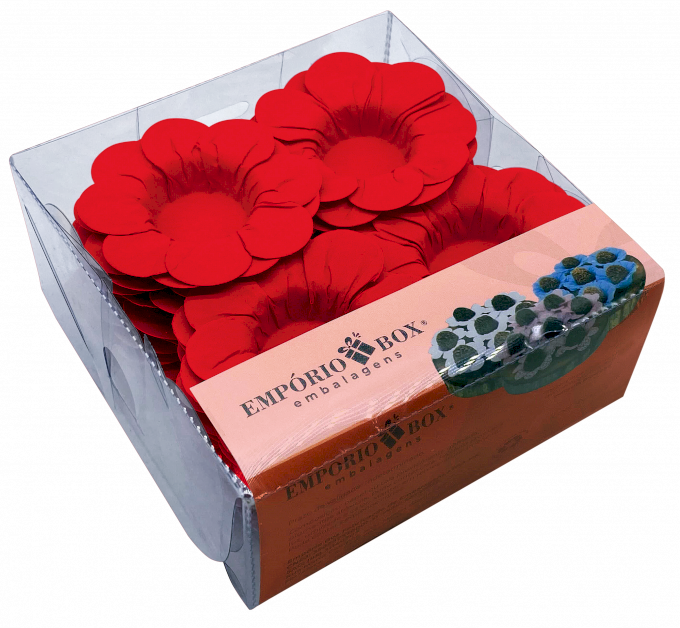 PETALA DE PAPEL 13X13X5CM C/40UND-VERMELHO