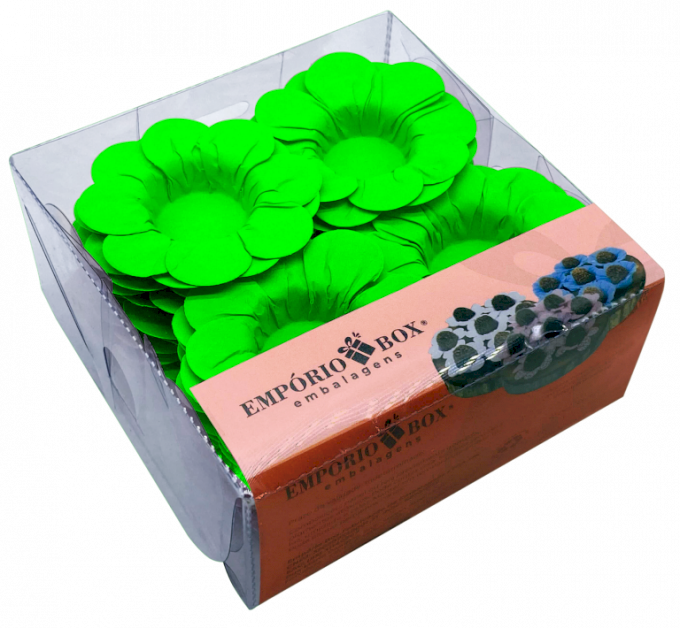 PETALA DE PAPEL 13X13X5CM C/40UND-VERDE NEON