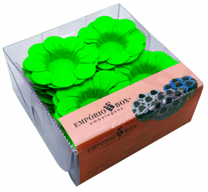 PETALA DE PAPEL 13X13X5CM C/40UND-VERDE NEON