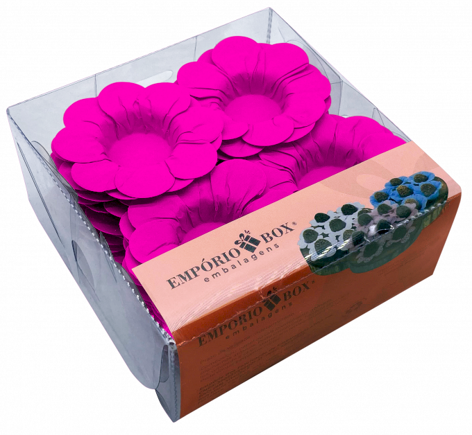 PETALA DE PAPEL 13X13X5CM C/40UND-PINK NEON