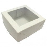 CAIXA PARA BEM CASADO COM VISOR TRANSPARENTE 7X7X3CM C/10 UND DESMONTADA