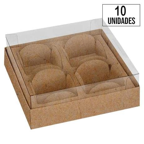 CAIXA PARA 4 BRIGADEIROS COM BERCO C/10 UND DESMONTADA KRAFT