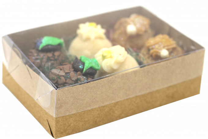 CAIXA PARA 6 BRIGADEIROS COM BERCO C/10 UND DESMONTADA-KRAFT