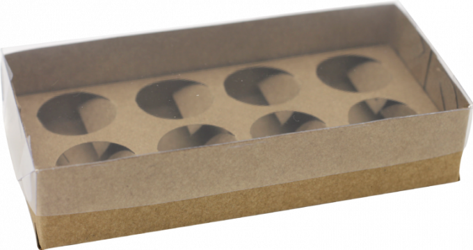 CAIXA PARA 8 BRIGADEIROS COM BERCO C/10 UND DESMONTADA-KRAFT