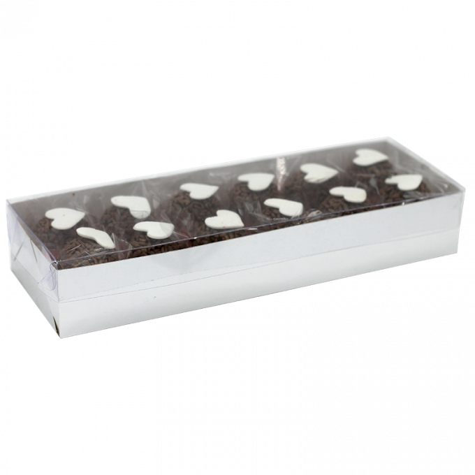 CAIXA PARA 12 BRIGADEIROS COM BERCO C/10 UND DESMONTADA-BRANCO