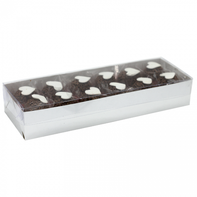 CAIXA PARA 12 BRIGADEIROS COM BERCO C/10 UND DESMONTADA-BRANCO