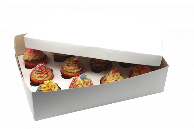CAIXA DE TRANSPORTE PARA 12 CUPCAKE  UND BRANCO