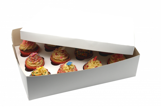 CAIXA DE TRANSPORTE PARA 12 CUPCAKE  UND BRANCO