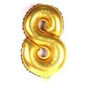 BALAO METALIZADO 40CM DOURADO NUMERO -8