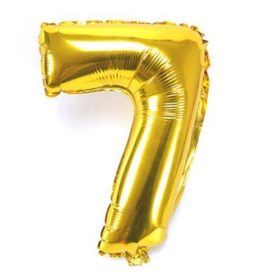 BALAO METALIZADO 40CM DOURADO NUMERO -7